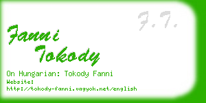 fanni tokody business card